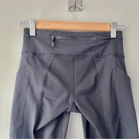 Lululemon | Black Pace Rival Crop 22” Running Tights Cropped Mesh Leggings - Picture 8 of 8